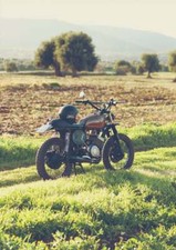 Moto Guzzi, motorbike photo, cafe racer in Italy, fine art, man cave