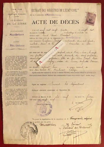 Montbrison acte décès - ●,