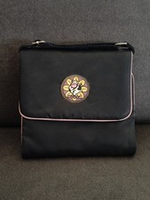 Portacd e DVD vintage marca Mukka, nero con bustine trasparenti Tessuto Anni '90