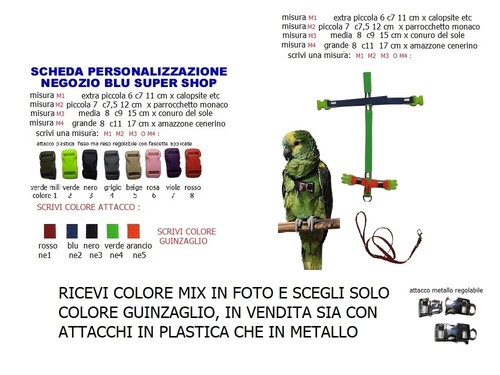 Pettorina pappagalli elastica
