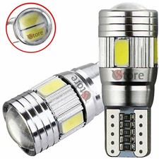 2 Lampade Led T10 6 smd CANBUS Luce Posizione No Errore BIANCA 5630 HID AUTO 12V