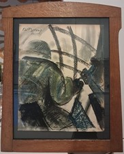 Futurismo - Renato Righetti "Di Bosso" - Pilota in azione, 1940 - Aeropittura