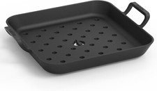 Padella Rettangolare in Ghisa con Manici, Padella Griglia Traforata