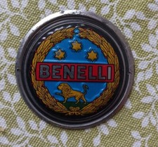 PLACCA Benelli ciclomotore stemma serbatoio moto metallo vintage ORIGINALE plate