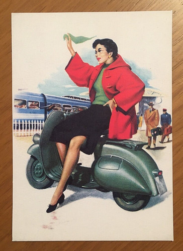 Cartolina pubblicitaria vespa - pubblicitaria,
