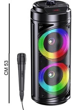 Cassa acustica ricaricabile Bluetooth/USB/AUX/Scheda SD con microfono 6.5"x2 20W