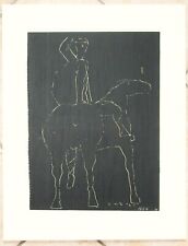 Marino Marini - Incisione su foglio nero - Serigrafia materica vintage - 1968. 