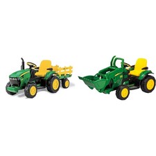 Peg Perego John Deere Ground Force incl. rimorchio 12 V IGOR0047, Verde e Giallo
