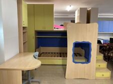 cameretta a ponte 2 letti con scaletta in legno cassetto contenitore ,scrivania