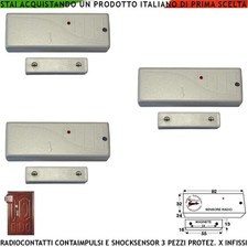 Sensori Sismici Magnetici Radio Bianchi 433,92 MHz 3 Pz CM20VR x antifurto Sydra