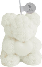 1 Candela Profumata a Forma Di Rosa, Con Petali Di Rosa, Candela Con Orso Di Fio