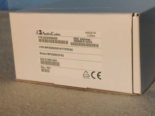 Audiocodes fax ata mp202 - audiocodes,