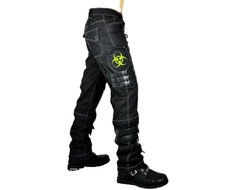 Pantaloni jeans Steempunk Biohazard Militare cosplay future war guerra uomo war