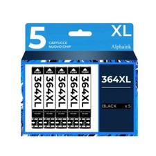 5 CARTUCCE NERE PER HP 364XL