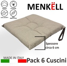 Set 6 cuscini sedia in cotone