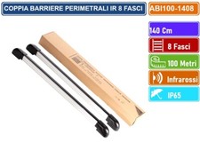 COPPIA BARRIERE PERIMETRALI CABLATE AD INFRAROSSI 140CM 8FASCI RILEVAMENTO 100M