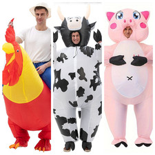 Costume Gonfiabile Adulto Vestito Mucca Abito Festa Carnevale Halloween Cosplay