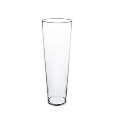 Vaso conico in vetro, trasparente, 70cm, Ø17,5cm-Portafiori/Vaso da fiori