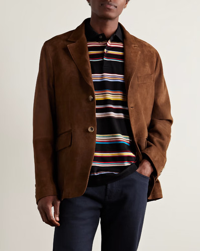 Blazer pelle marrone scuro