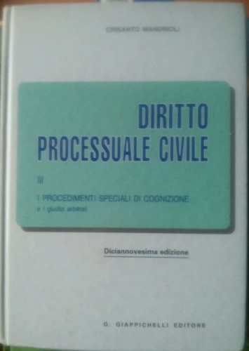Diritto processuale civile - civile, iii