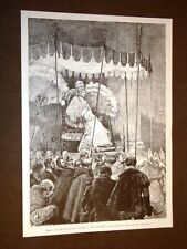 Roma nel 1881 Canonizzazione di nuovi Santi Papa Leone XIII in sedia gestatoria