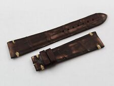 Cinturino Pelle Alligatore Marrone Scuro 20/16mm Artigianale Unisex Casual Nuovo