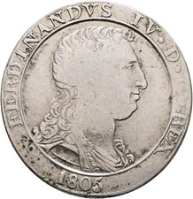 Napoli 120 grana piastra 1805 capelli ricci stemma piccolo MB