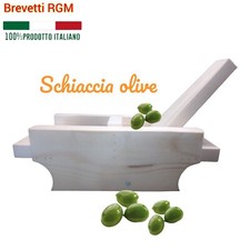 SUPER OFFERTA-  SCHIACCIA  OLIVE ARTIGIANALE IN LEGNO,FACILE,UTILE, VELOCE .
