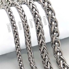 Bracciale uomo acciaio inossidabile catena a spiga wheat chains stainless steel