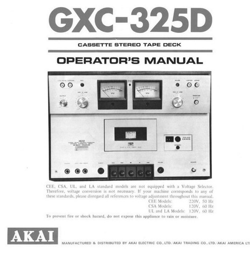 Akai gxc 325d - akai, gxc-325d