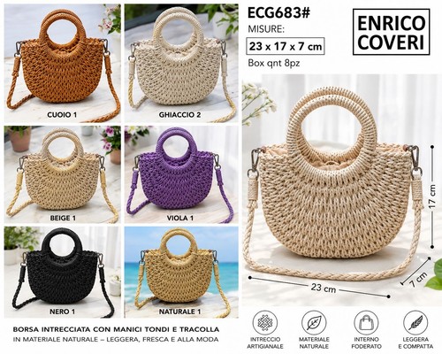 Borsa donna intrecciata estiva - borsa,