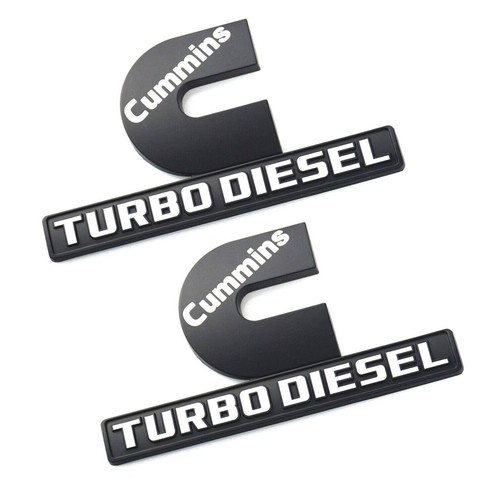 Emblemi turbo diesel nero - 2x,