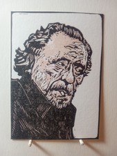 ACEO Bukowski Linocut LE #9 di