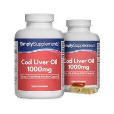 Olio di Fegato di Merluzzo 1000mg - EPA DHA - 360 Capsule - Simply Supplements