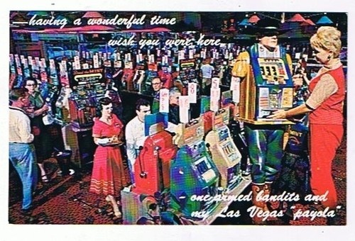 Cartolina epoca slot machine - cartolina, d'epoca