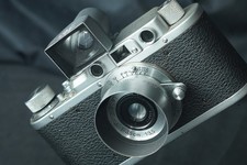 leitz leica II 1939 elmar 35mm f3,5 case hood fison sbloo finder great shape