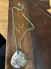 Guess Vintage Necklace Green Thread Through Silver Chain