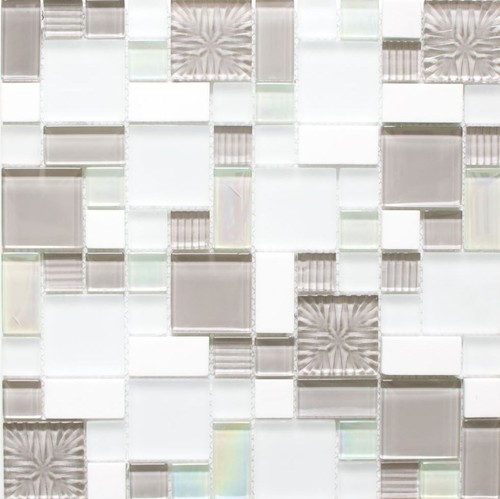 Mosaico vetro bianco grigio - mosaico,