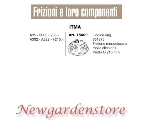 Disco frizione 15009 - , trattore