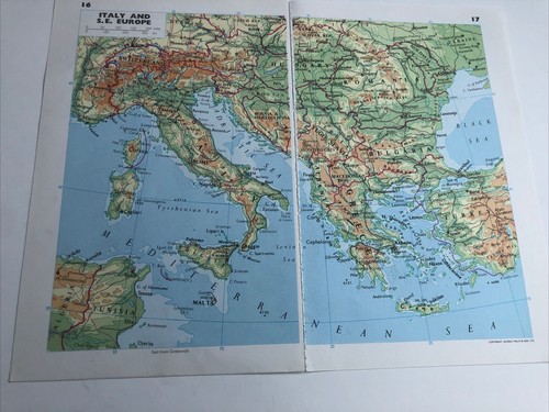 1994 mappa fisica - 1994:, italia