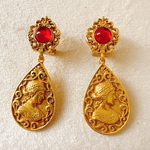 Orecchini goccia cammeo - , oro