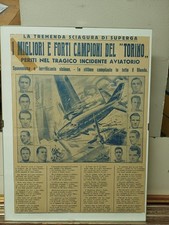 GRANDE TORINO 1949 LOCANDINA STRILLONE POESIA CADUTI SUPERGA RARISSIMO CALCIO 