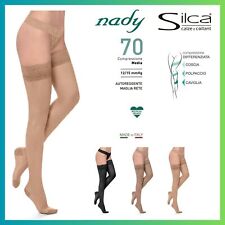 Autoreggenti calze a compressione graduata media 70 den collant per donna nere 