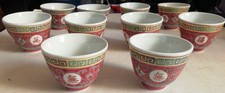 Set di 10 bicchierini cinesi per grappa in ceramica decorata - Made In Cina 
