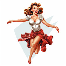 6 adesivi auto sticker pin up