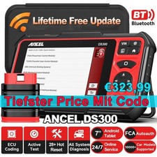 2025 ANCEL DS300 BT AUTO OBD2 dispositivo diagnostico professionale TUTTI i sistemi ECU codifica tedesco
