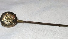 Miniature Victorian Bed Warmer Wood & Metal 5.25 inches