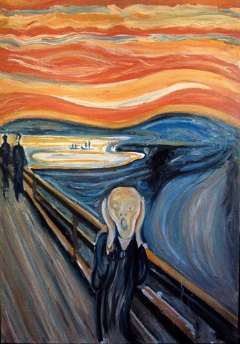 Urlo quadro olio su tela - su,