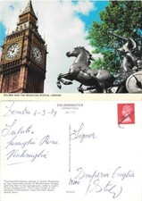 Londra. Big Ben and  Boadicea Statue. Viaggiata 1979