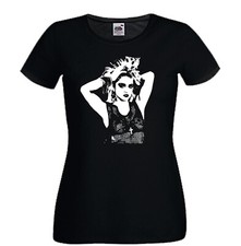 T-shirt MADONNA nera cantante donna cotone sancrata lady musica anni 80 90